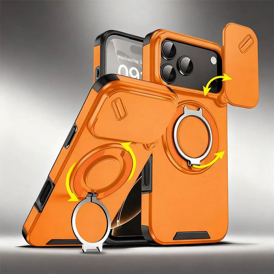 ChubbyArmor 2.0 - Military-Grade Shockproof Magnetic Case with Camera Slide & 360° Kickstand Ring