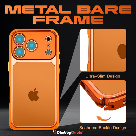 ChubbyArmor LiteGo - Ultra-Thin Metal Bumper Case With Lens Protector & GripRing Phone Stand For iPhone 17