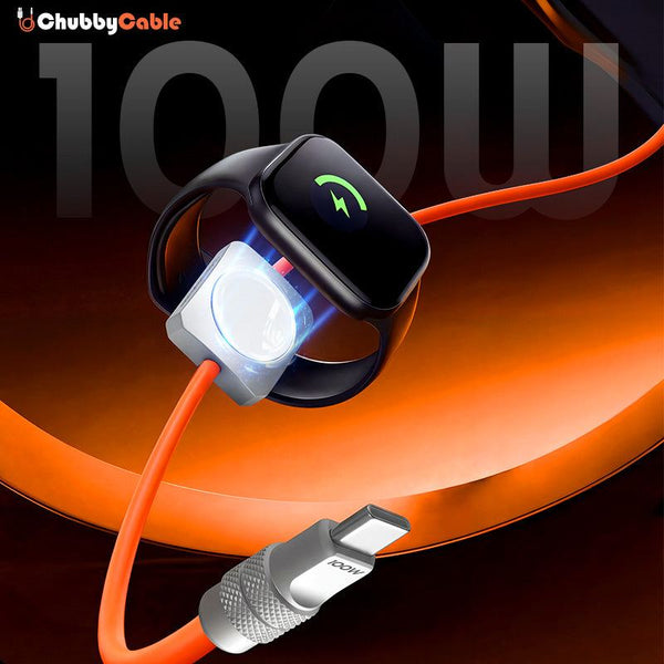 ChubbyCable 2-In-1 Usb-C Cable With In-Line Watch Charger