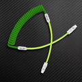 Green coiled USB-C to USB-C charging cable by ChubbyCable
